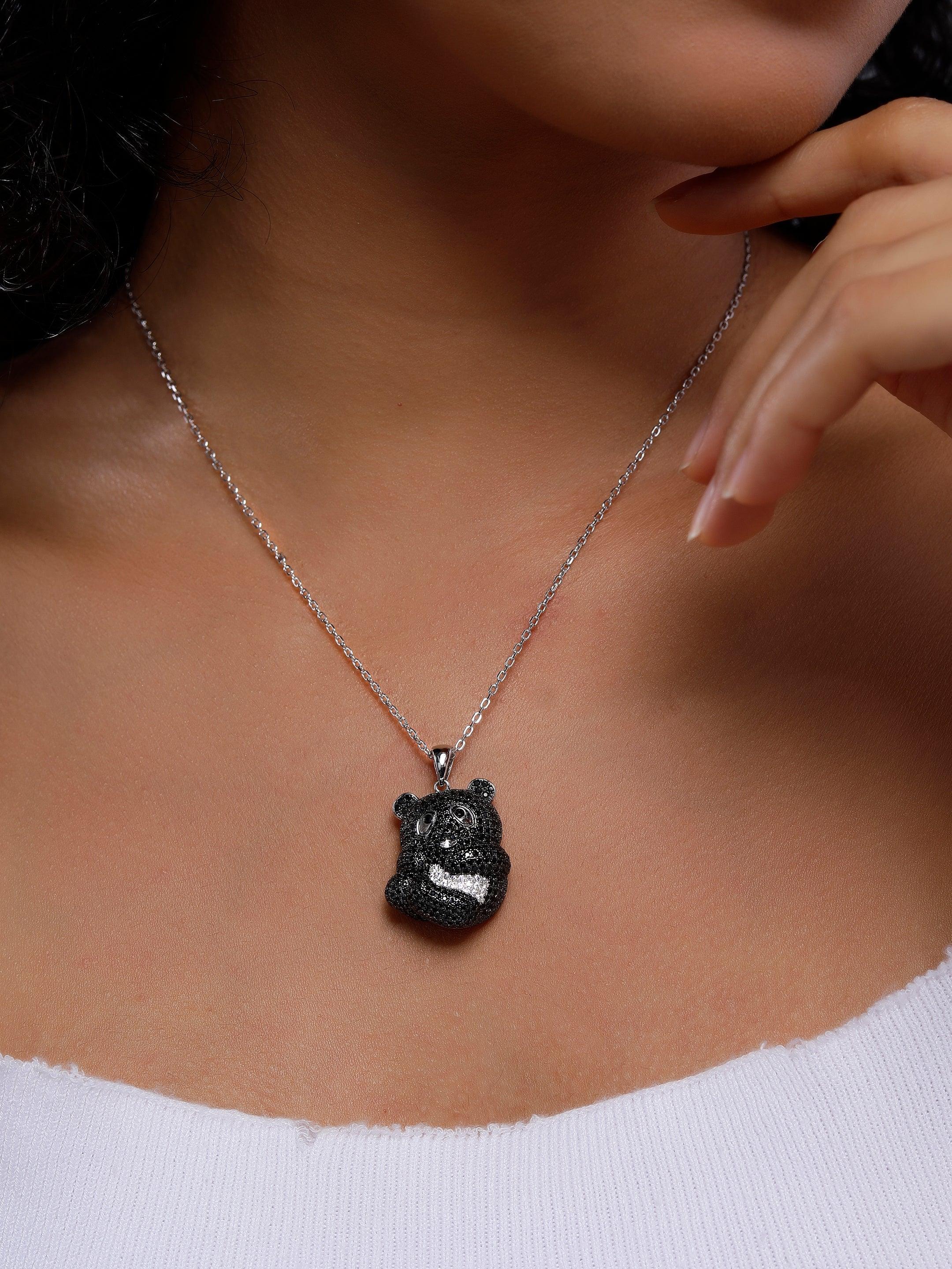 Playful Panda Silver Necklace - Diavo Jewels