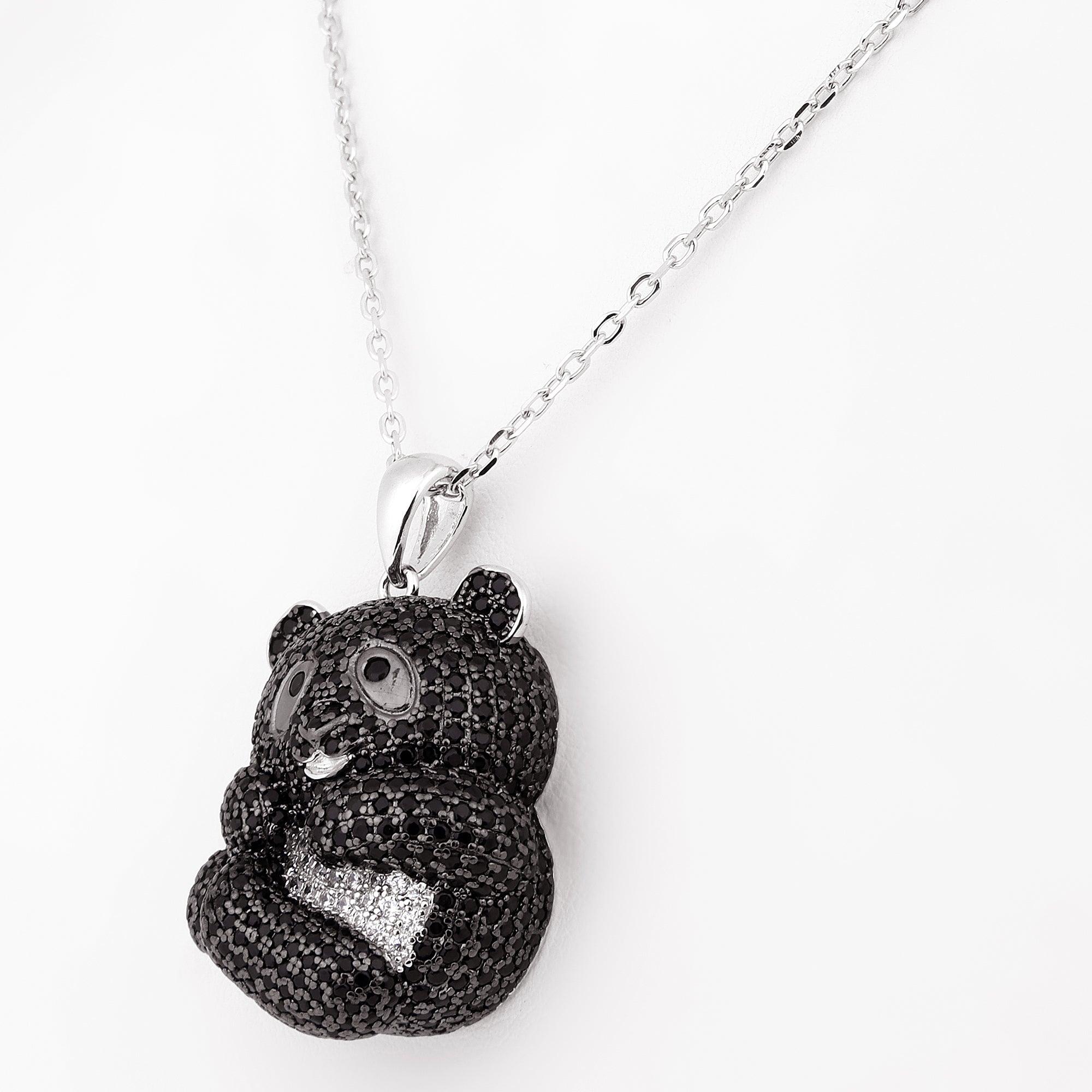 Playful Panda Silver Necklace - Diavo Jewels