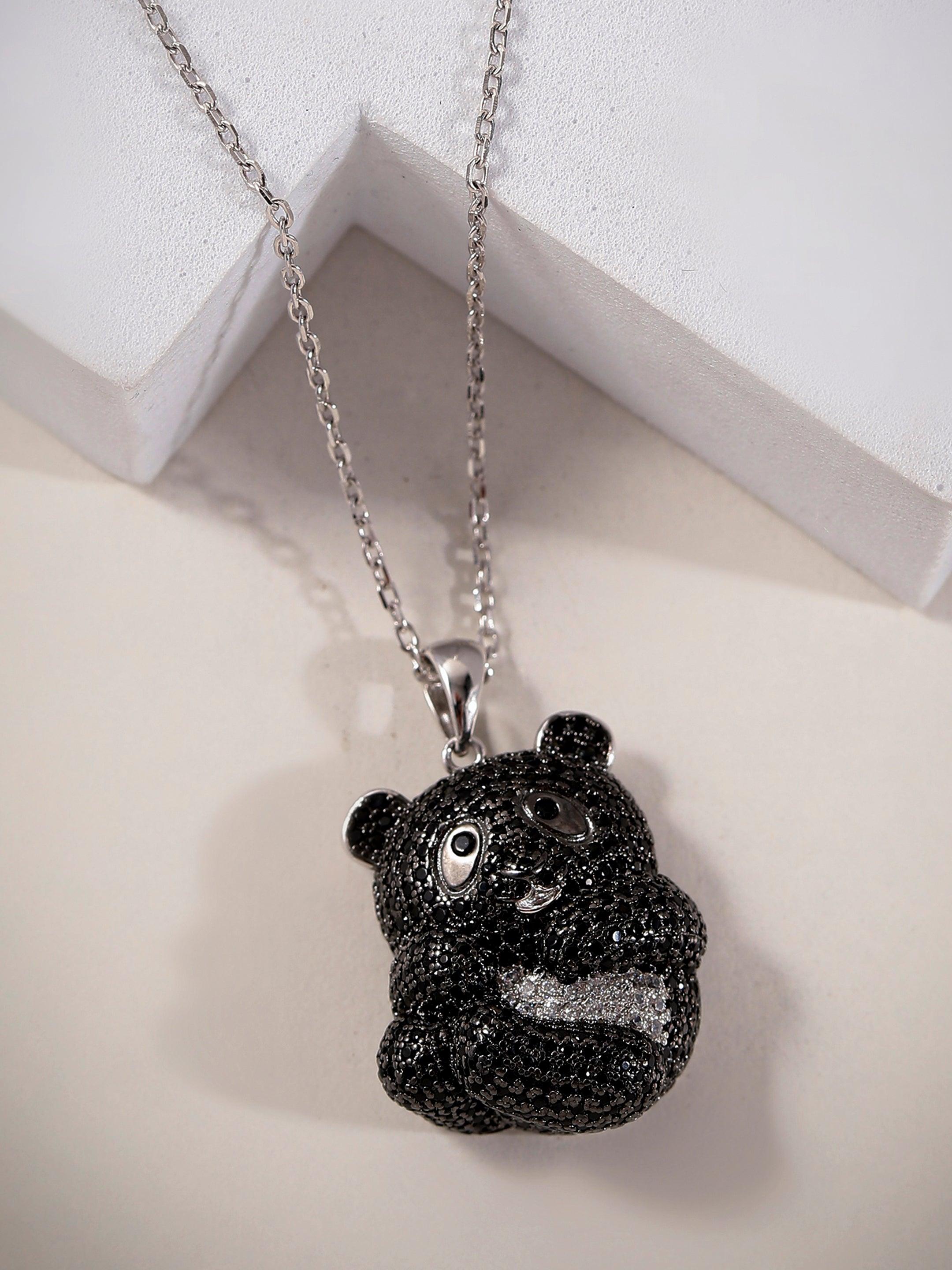 Playful Panda Silver Necklace - Diavo Jewels
