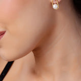 Silver Encased Pearl Earrings