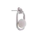 Silver Encased Pearl Earrings