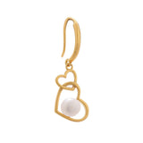 925 Silver Pearl Interlock Heart Earrings