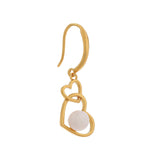925 Silver Pearl Interlock Heart Earrings