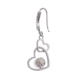 925 Silver Pearl Interlock Heart Earrings