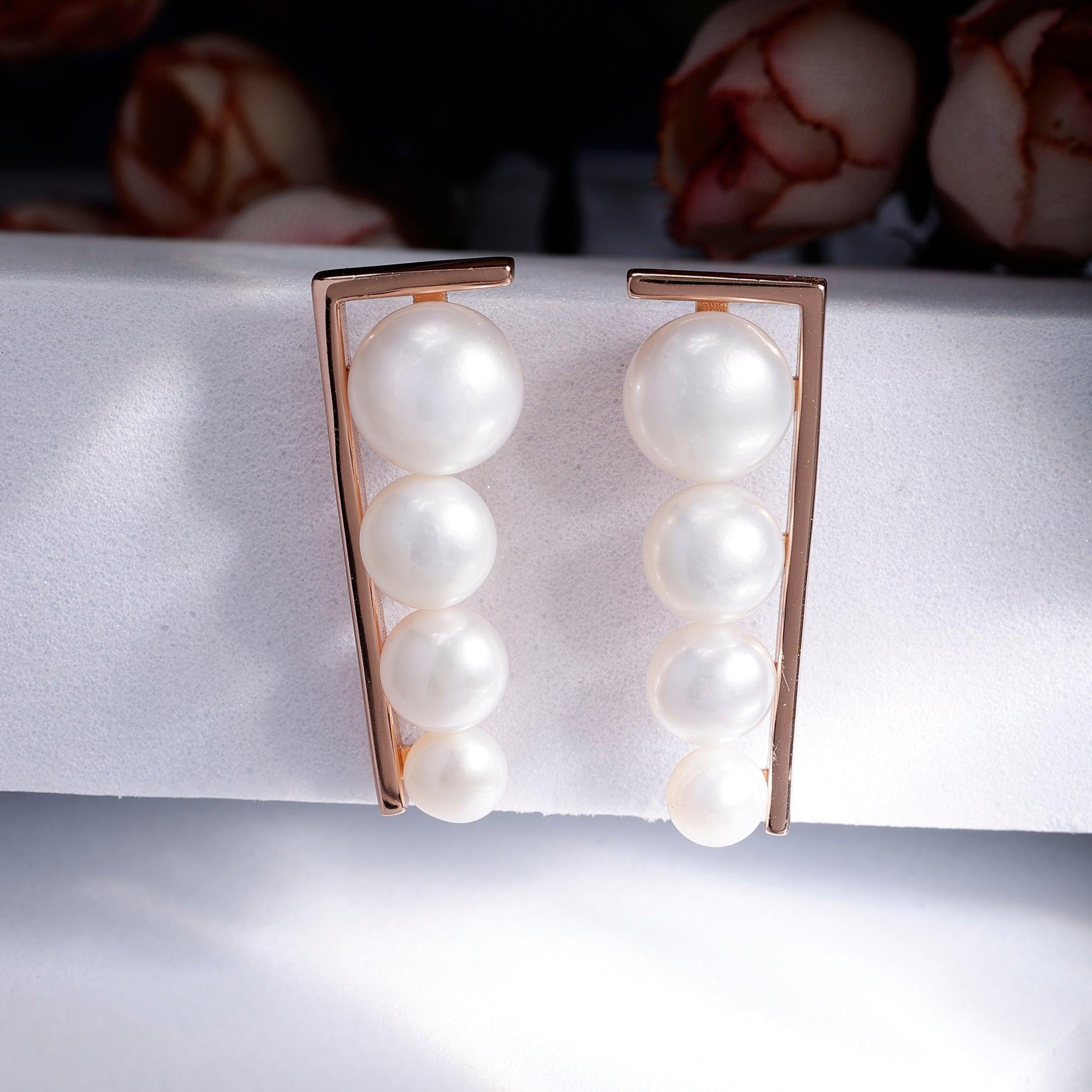 Modern Long Cascade 925 Silver Earrings - Diavo Jewels