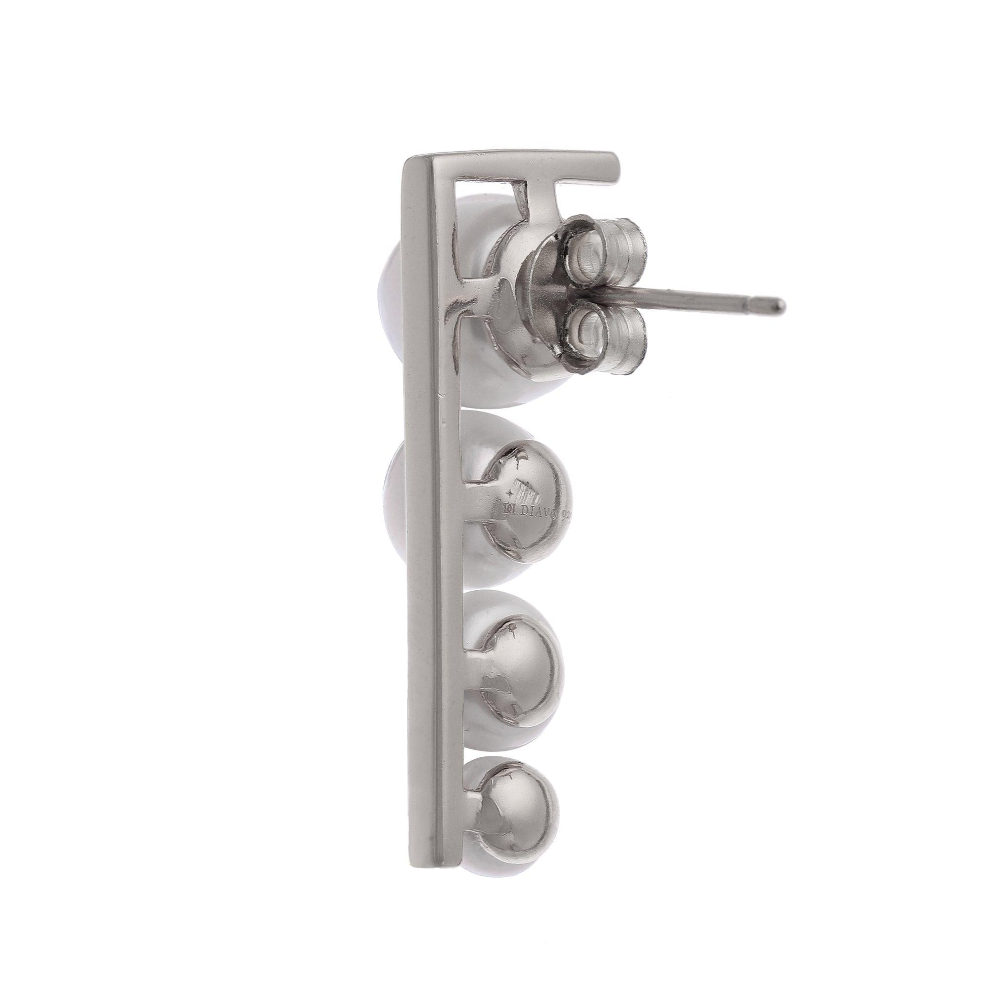 Modern Long Cascade 925 Silver Earrings - Diavo Jewels
