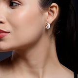 Celestial Pearl Crescent Earrings - Diavo Jewels