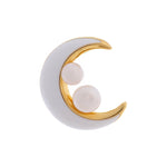 Celestial Pearl Crescent Earrings - Diavo Jewels