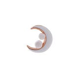 Celestial Pearl Crescent Earrings - Diavo Jewels