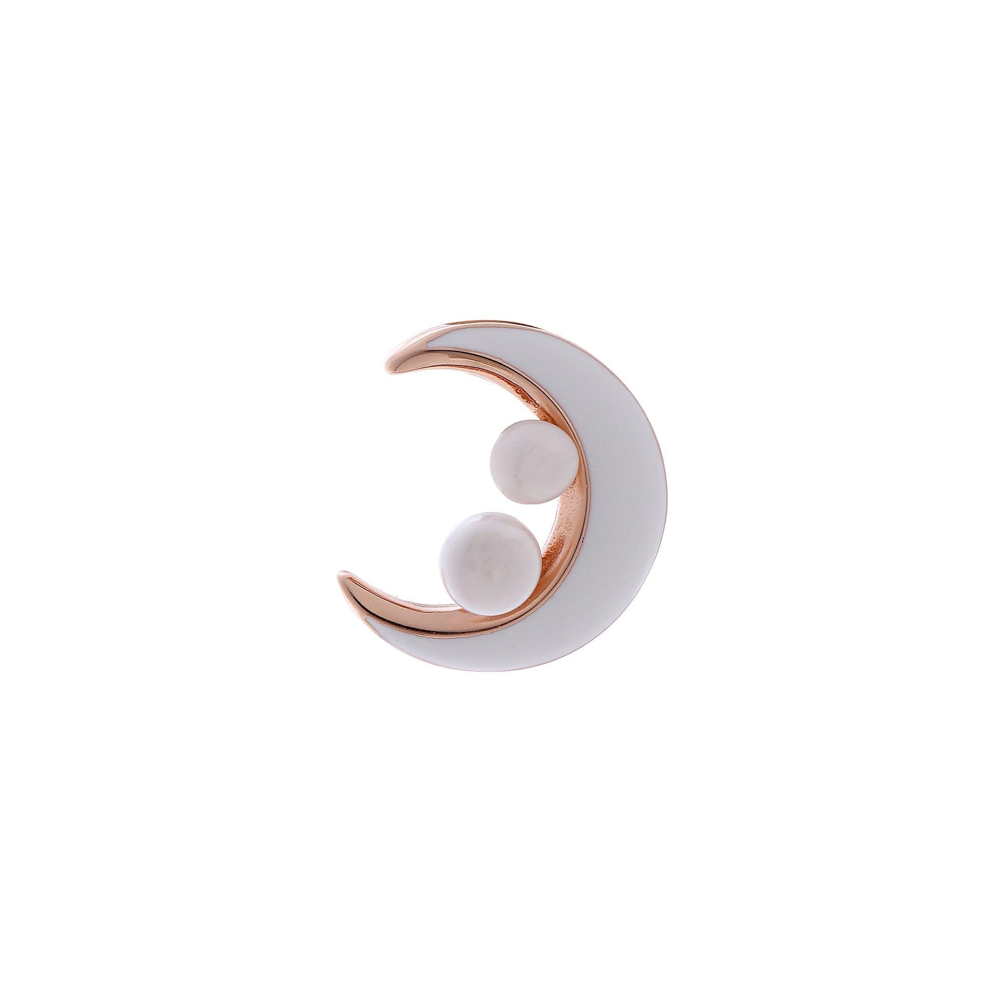 Celestial Pearl Crescent Earrings - Diavo Jewels
