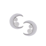 Celestial Pearl Crescent Earrings