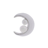 Celestial Pearl Crescent Earrings