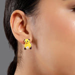 925 Silver Teddy Charm Pearl Earrings