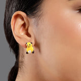 925 Silver Teddy Charm Pearl Earrings