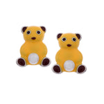 925 Silver Teddy Charm Pearl Earrings
