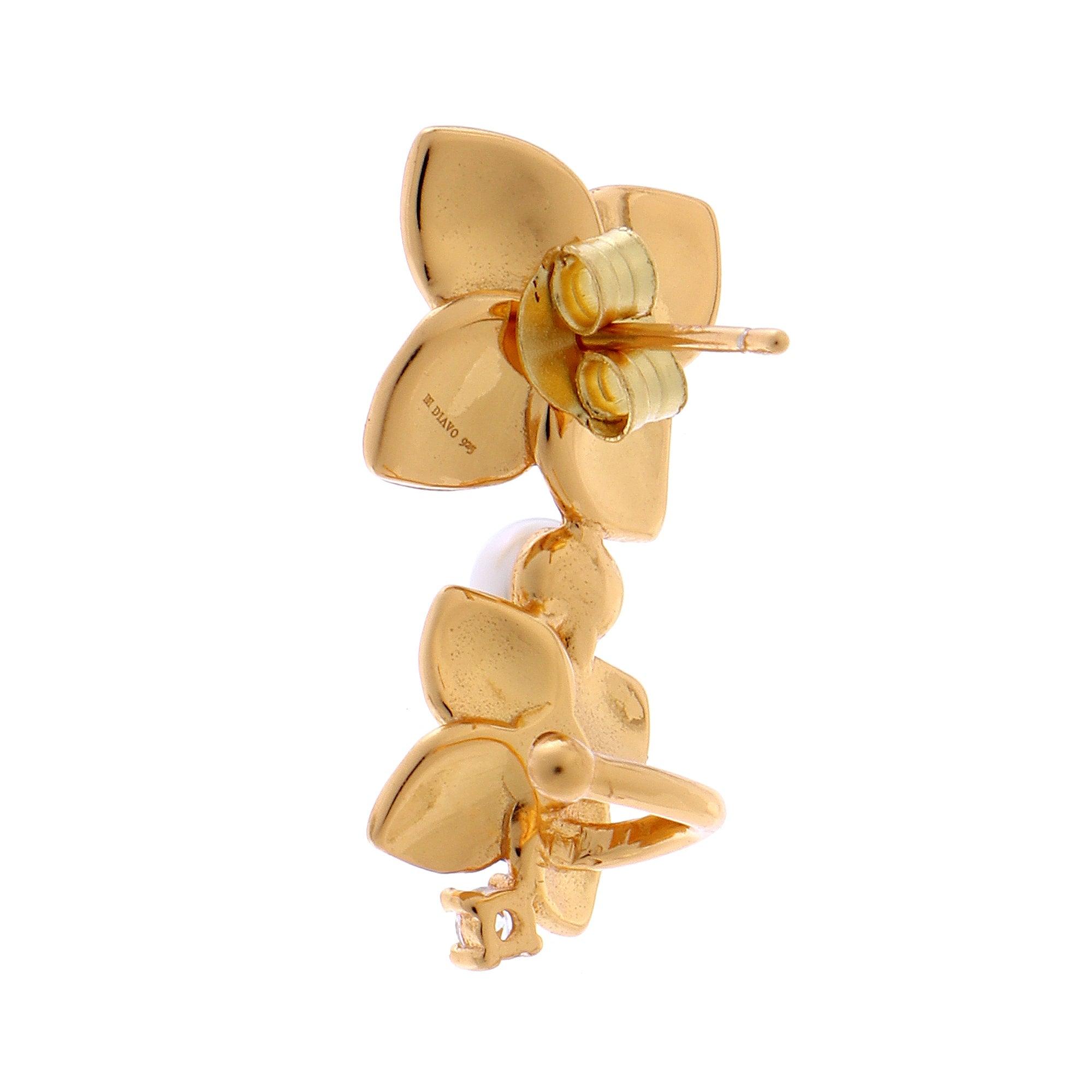 Ocean Petal Bloom Silver Earrings - Diavo Jewels