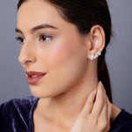 Ocean Petal Bloom Silver Earrings - Diavo Jewels