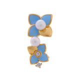 Ocean Petal Bloom Silver Earrings - Diavo Jewels