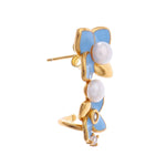 Ocean Petal Bloom Silver Earrings - Diavo Jewels