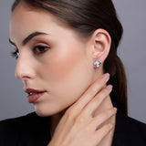 Ocean Petal Bloom Silver Earrings