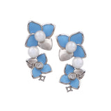 Ocean Petal Bloom Silver Earrings