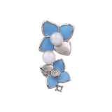 Ocean Petal Bloom Silver Earrings