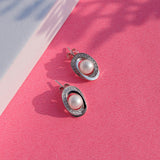 Aqua Swirl Symphony 925 Silver Earrings