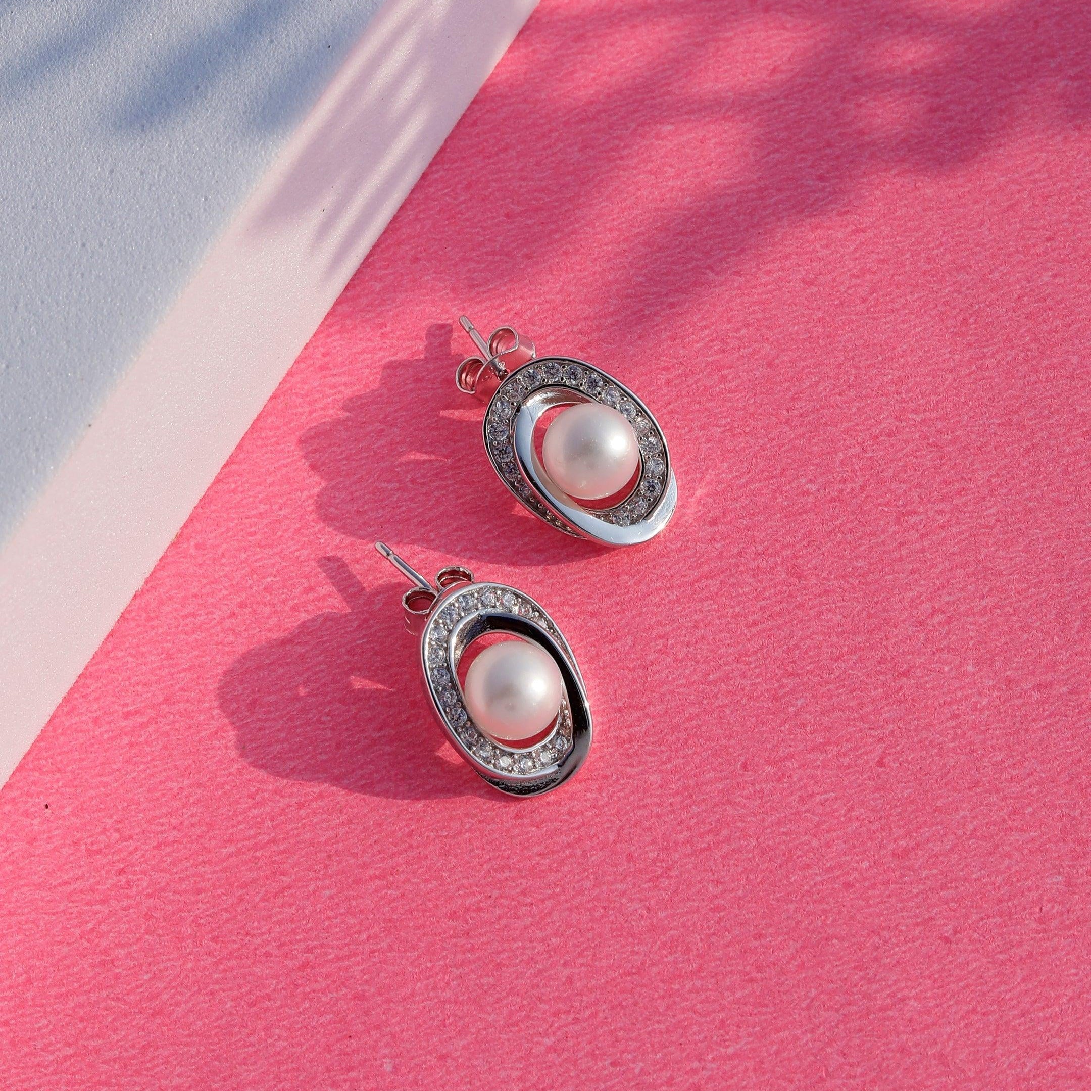 Aqua Swirl Symphony 925 Silver Earrings