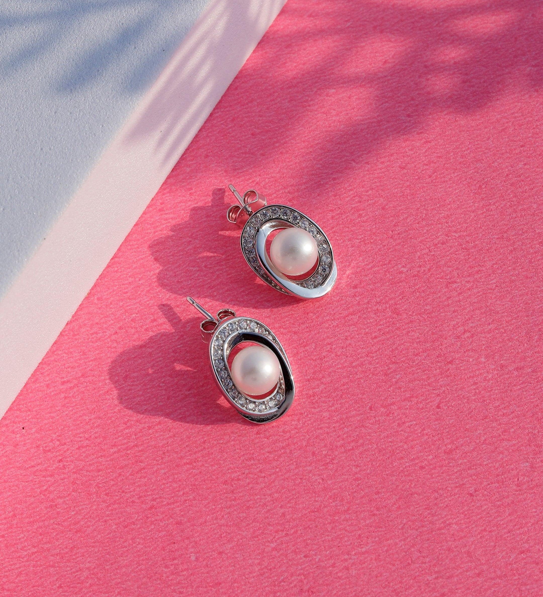 Aqua Swirl Symphony 925 Silver Earrings
