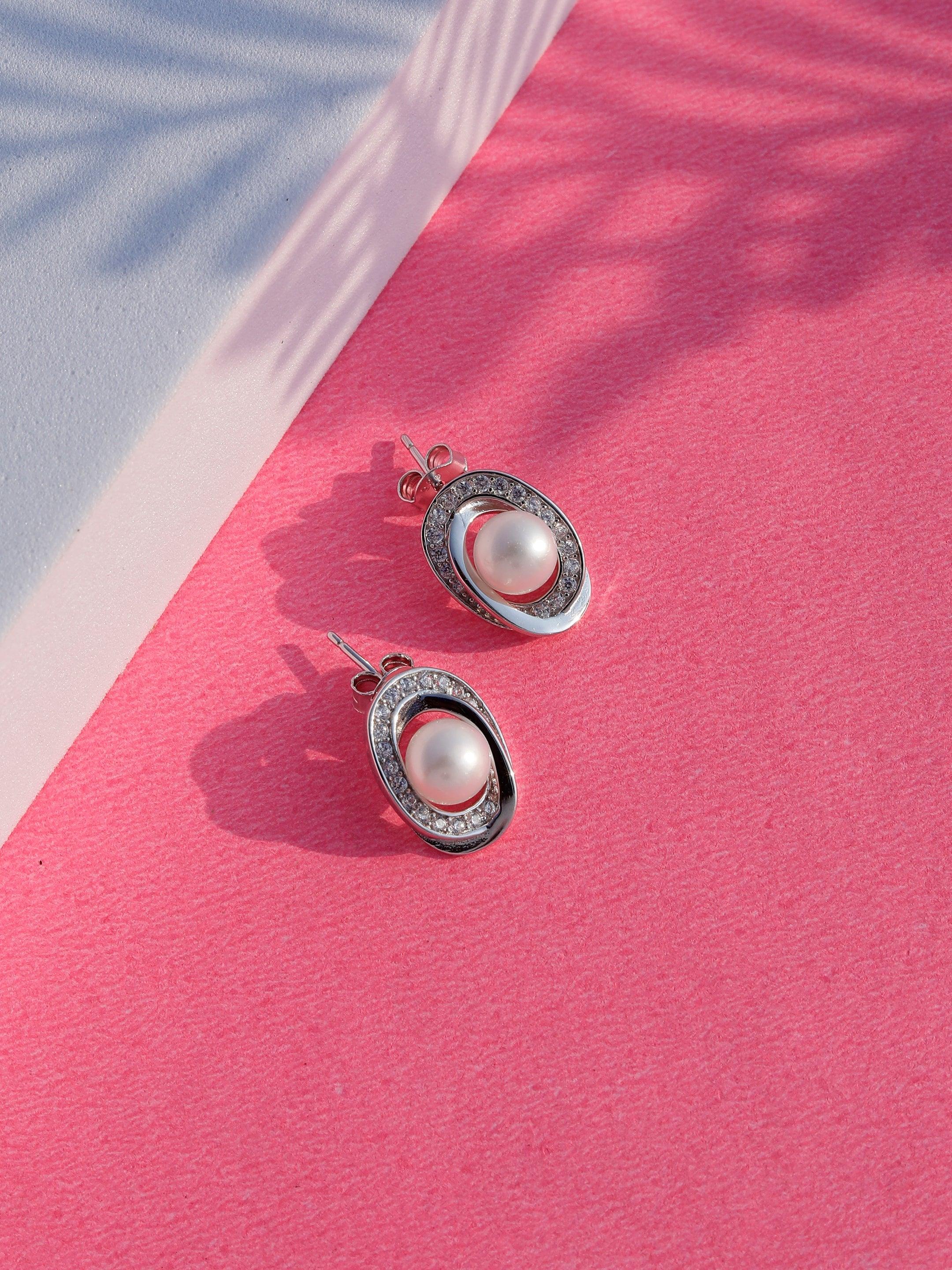 Aqua Swirl Symphony 925 Silver Earrings