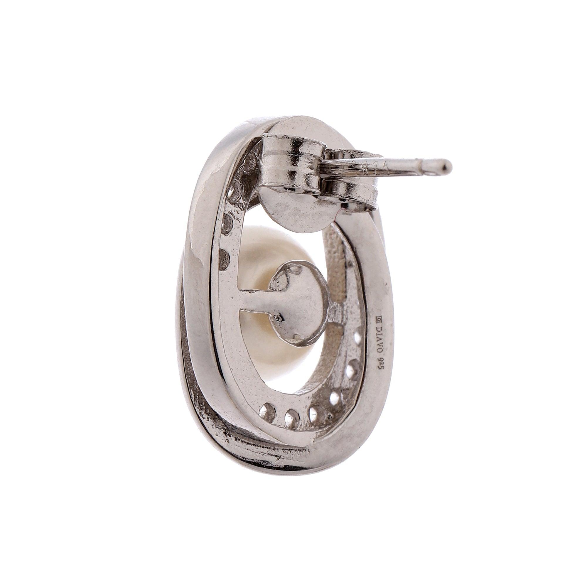 Aqua Swirl Symphony 925 Silver Earrings