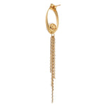 Oval Tassel 925 Silver Earrings with Freshwater Pearl - Diavo Jewels