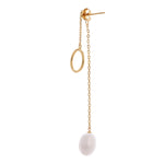 Dainty Circle & Pearl Drop 925 Silver Earrings - Diavo Jewels