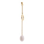 Dainty Circle & Pearl Drop 925 Silver Earrings - Diavo Jewels