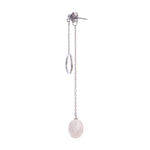 Dainty Circle & Pearl Drop 925 Silver Earrings - Diavo Jewels