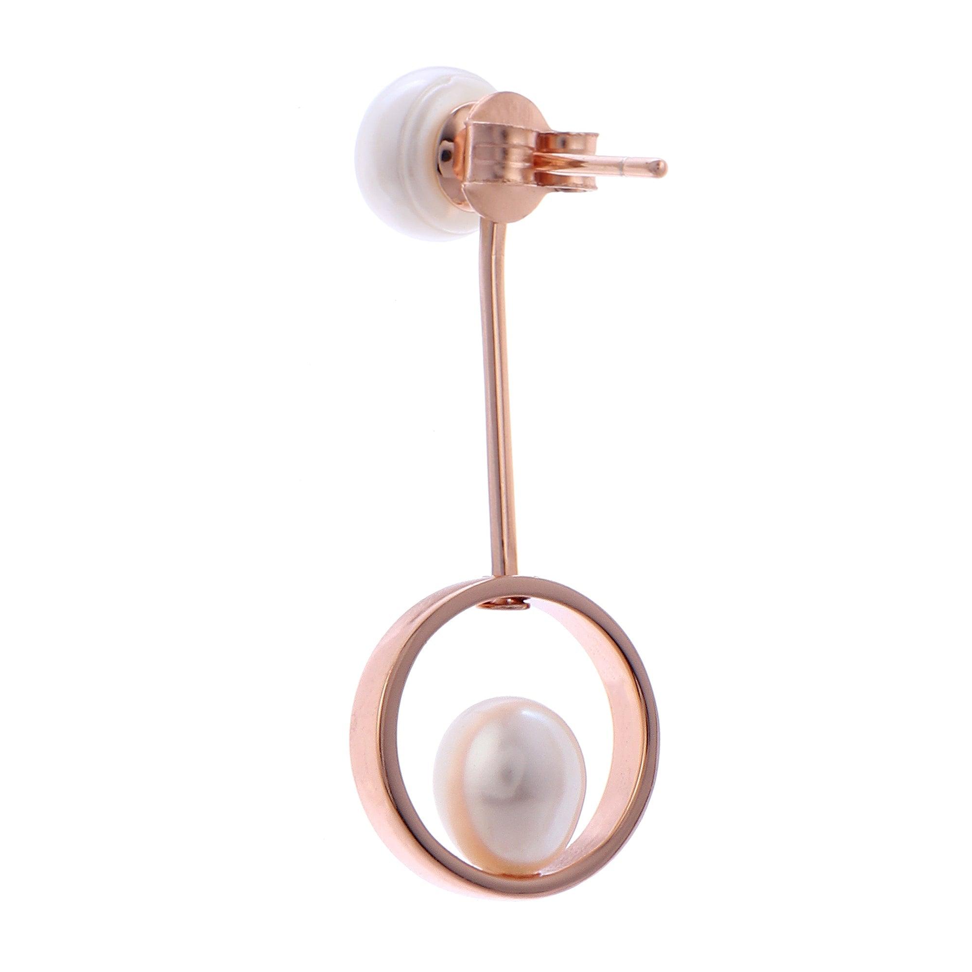 Swinging Pearl Cascade 925 Silver Earrings - Diavo Jewels