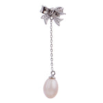 Shimmering Bow Sterling Silver Earrings - Diavo Jewels
