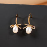 Ribboned Radiance 925 Silver Long Earrings - Diavo Jewels