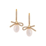 Ribboned Radiance 925 Silver Long Earrings - Diavo Jewels