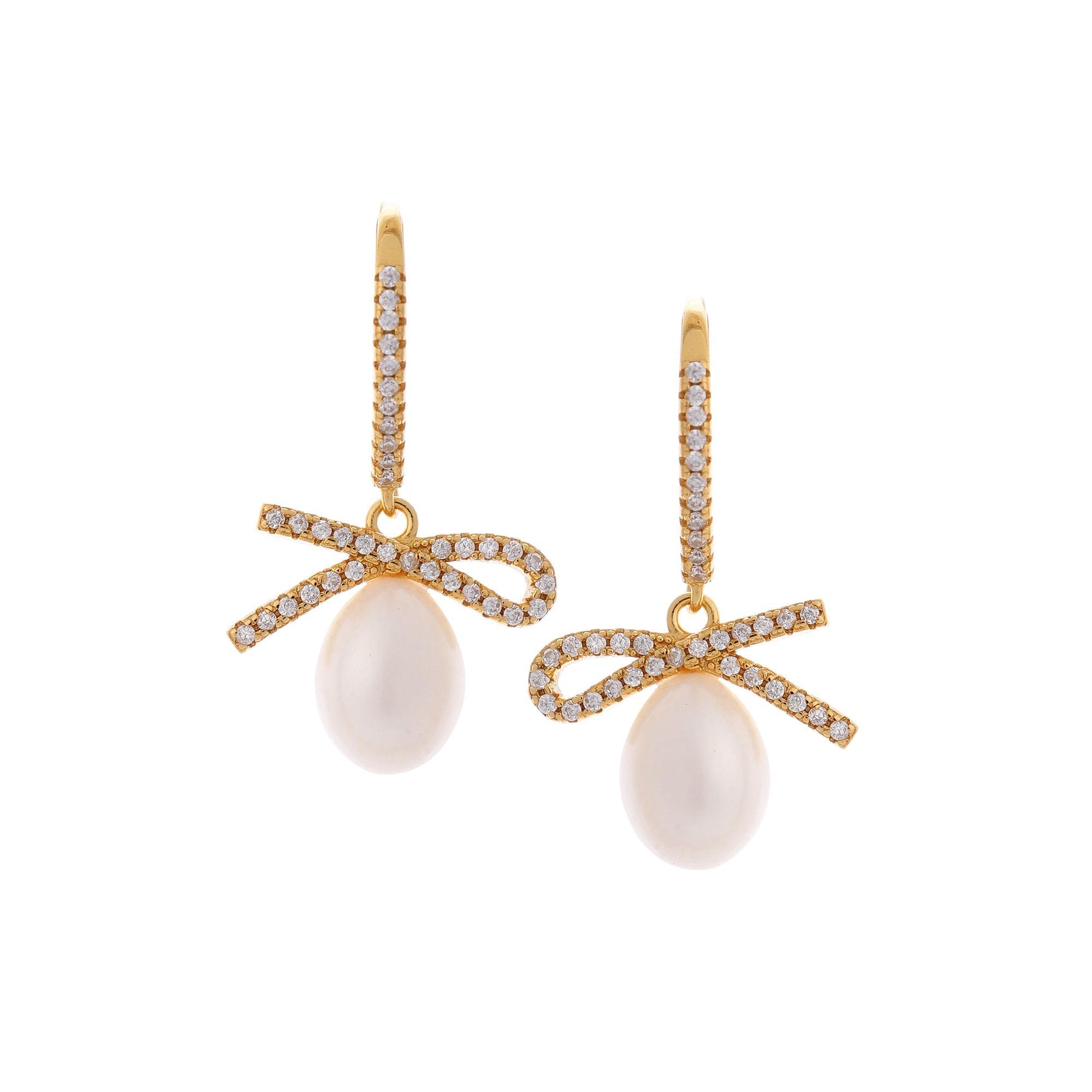 Ribboned Radiance 925 Silver Long Earrings - Diavo Jewels