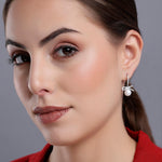 Ribboned Radiance 925 Silver Long Earrings - Diavo Jewels