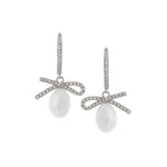 Ribboned Radiance 925 Silver Long Earrings - Diavo Jewels