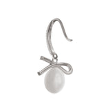 Ribboned Radiance 925 Silver Long Earrings - Diavo Jewels