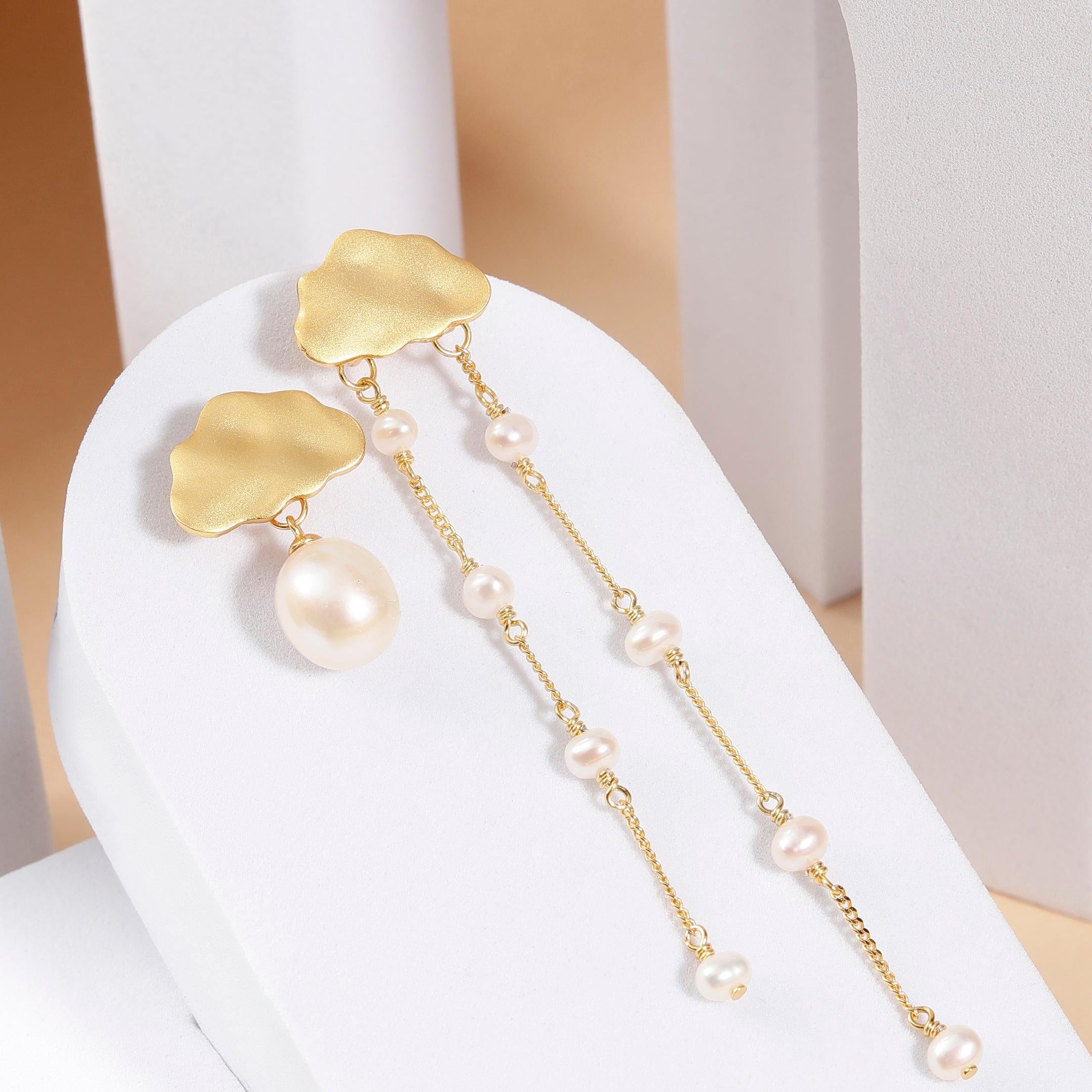 Cloudy Tassel 925 Silver Earrings - Diavo Jewels