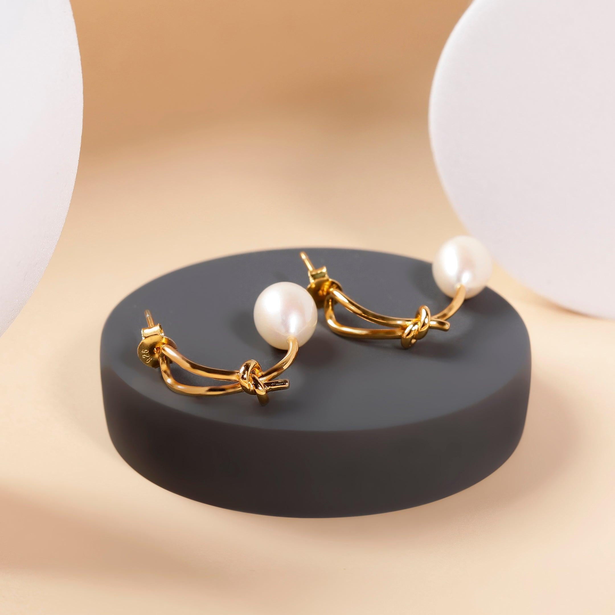 Knotted 925 Silver Earrings - Diavo Jewels