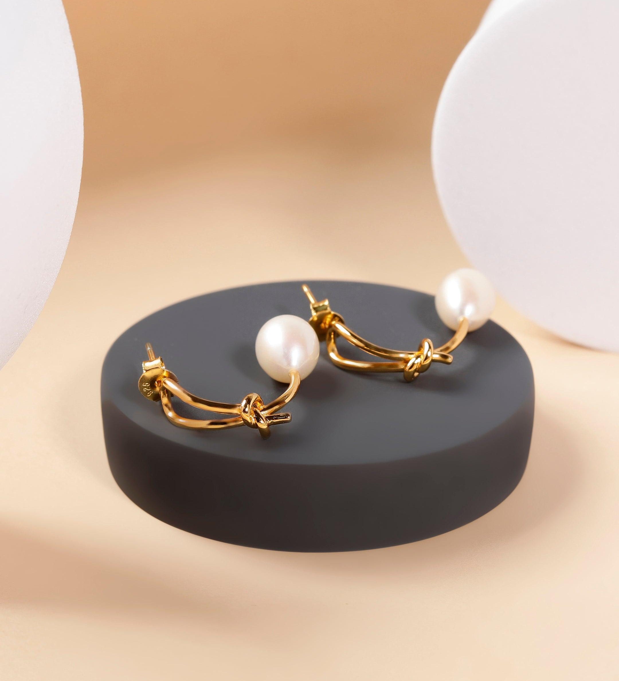 Knotted 925 Silver Earrings - Diavo Jewels