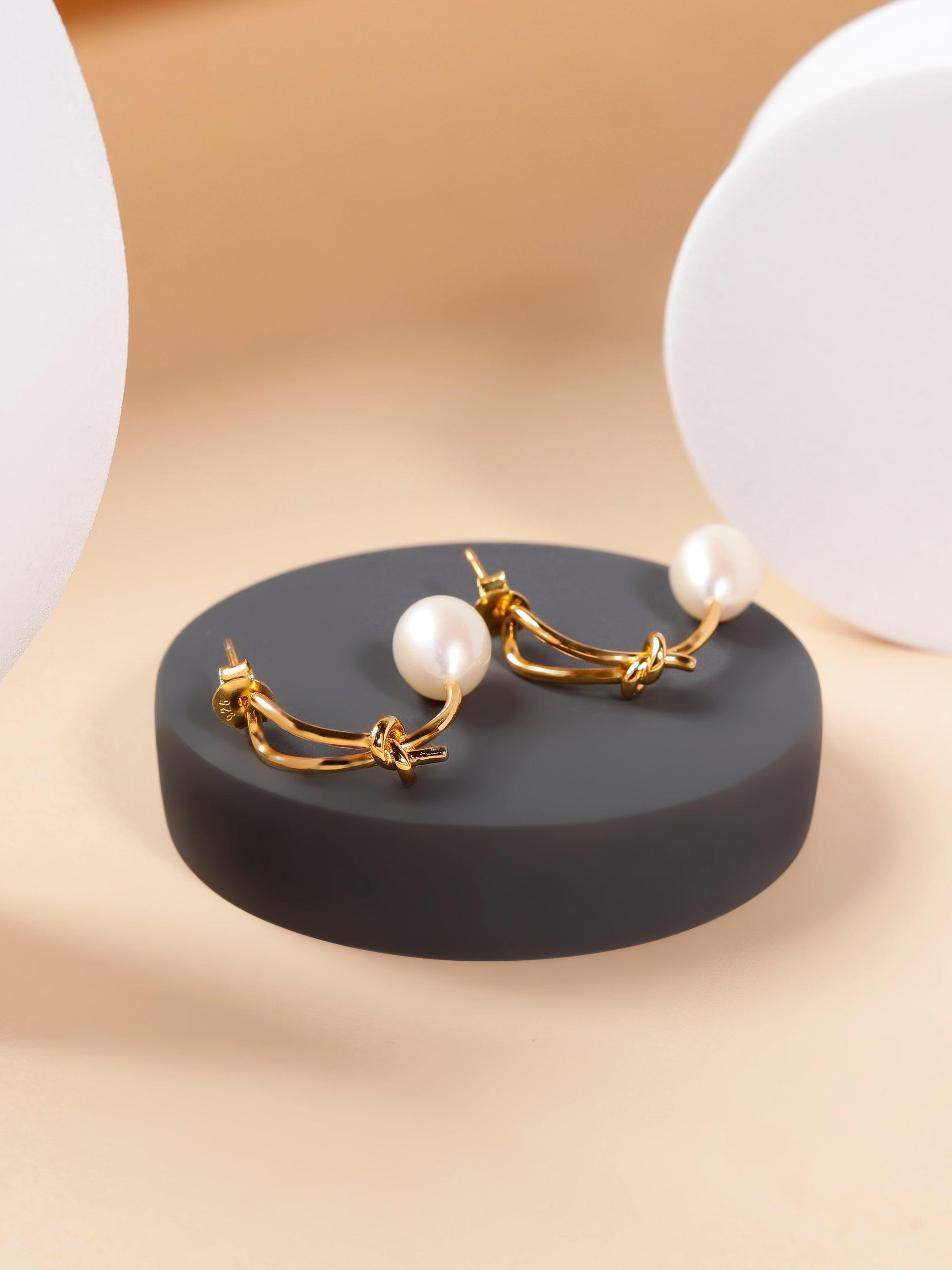 Knotted 925 Silver Earrings - Diavo Jewels