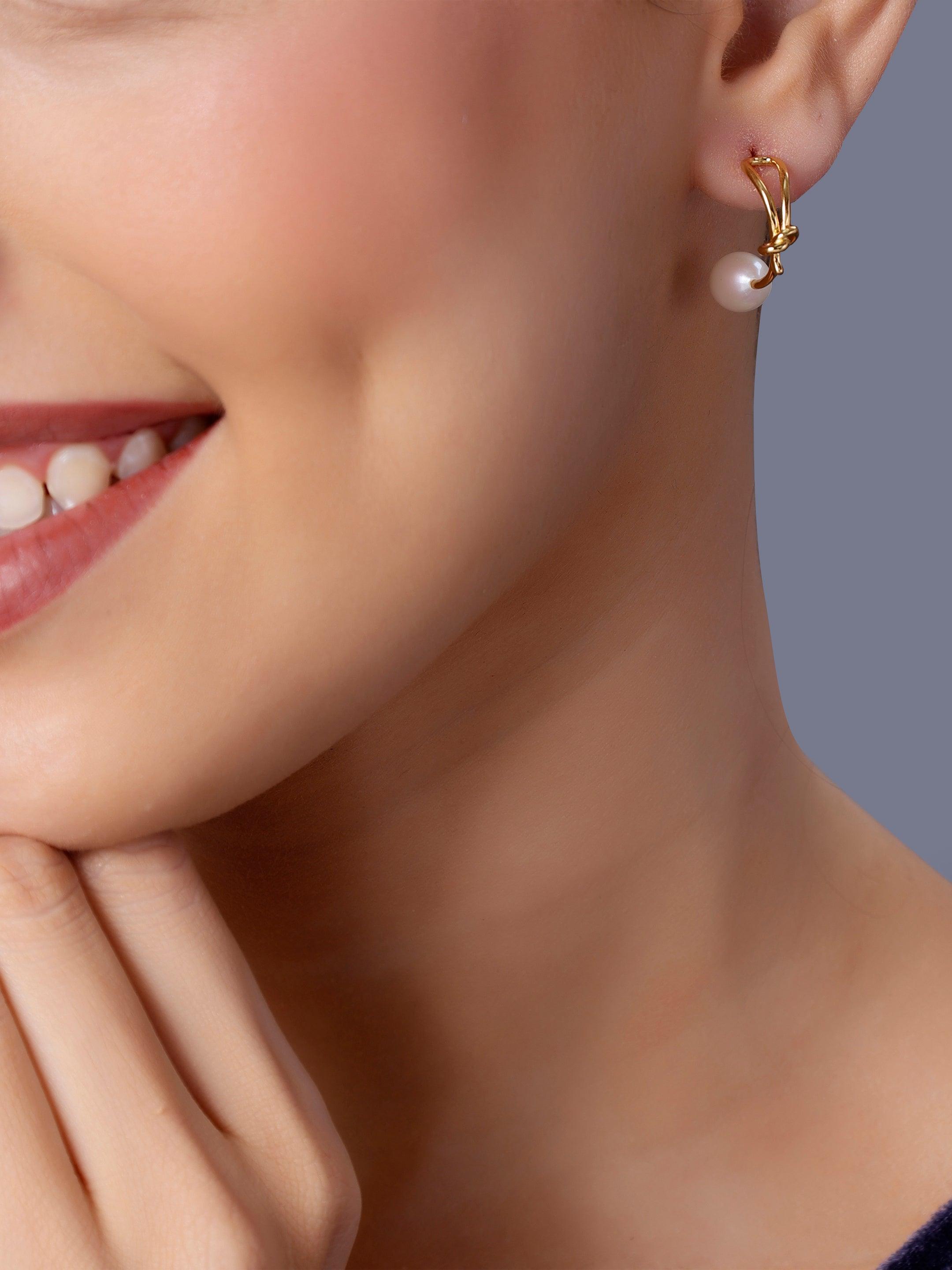 Knotted 925 Silver Earrings - Diavo Jewels