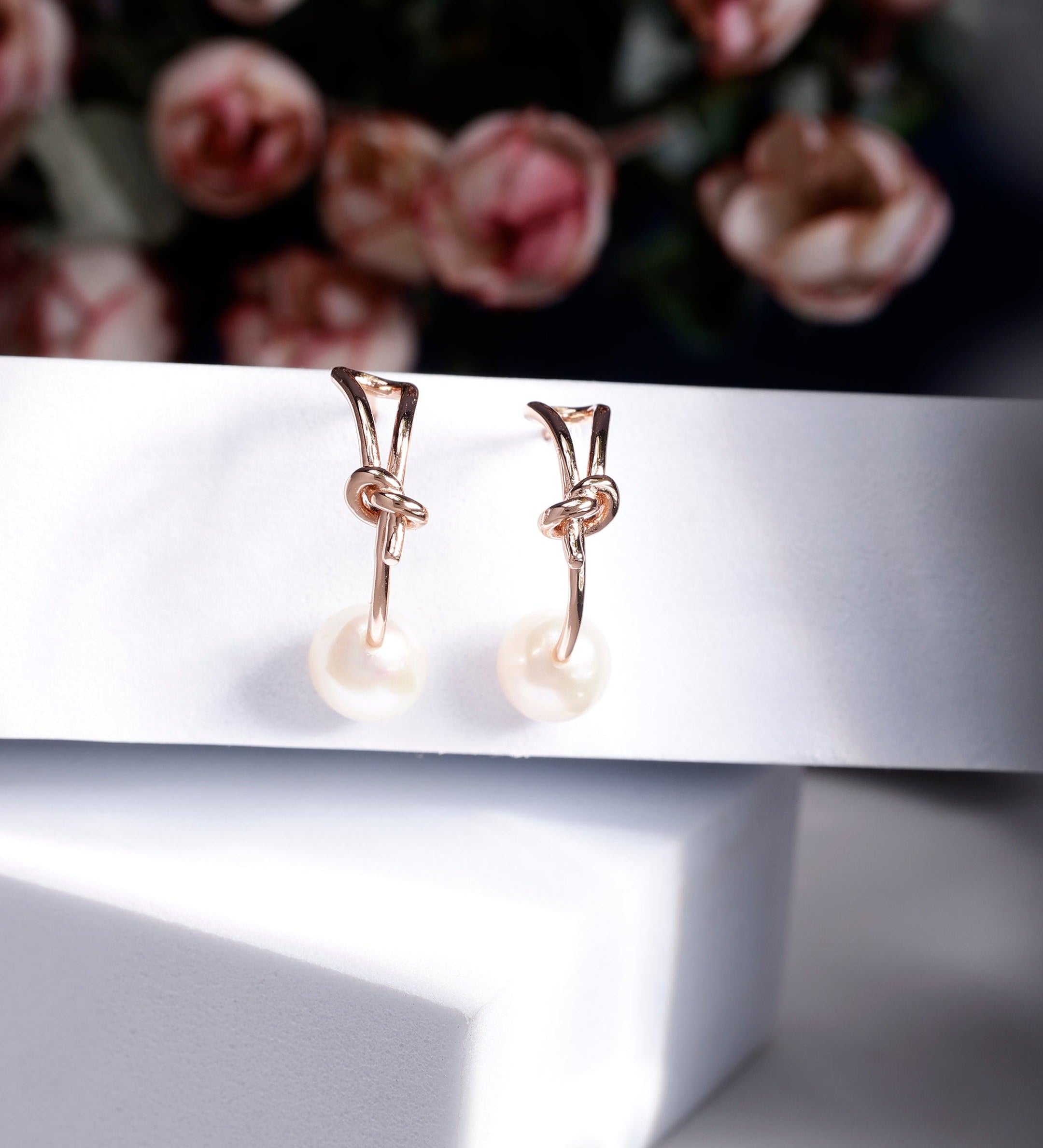 Knotted 925 Silver Earrings - Diavo Jewels