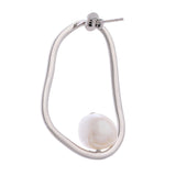 Ethereal Pearl Sculpture Silver Earrings